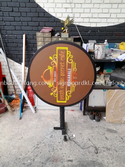 South Indian Secret Cafe Double Side Round Shape Lightbox Signage At Banting