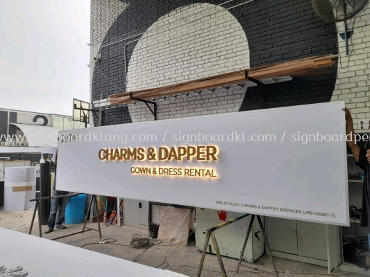 Charms & Dapper Stainless Steel Box Up LED Backlit Lettering Signboard At Damansara Perdana Selangor