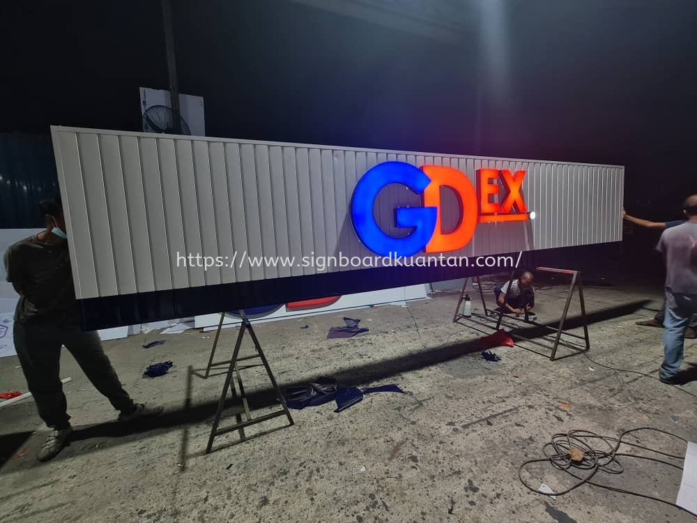 GDEX ALUMINIUM PANEL 3D BOX UP FRONTLIT- BACKLIT LETTERING SIGNAGE AT KUANTAN MALAYSIA