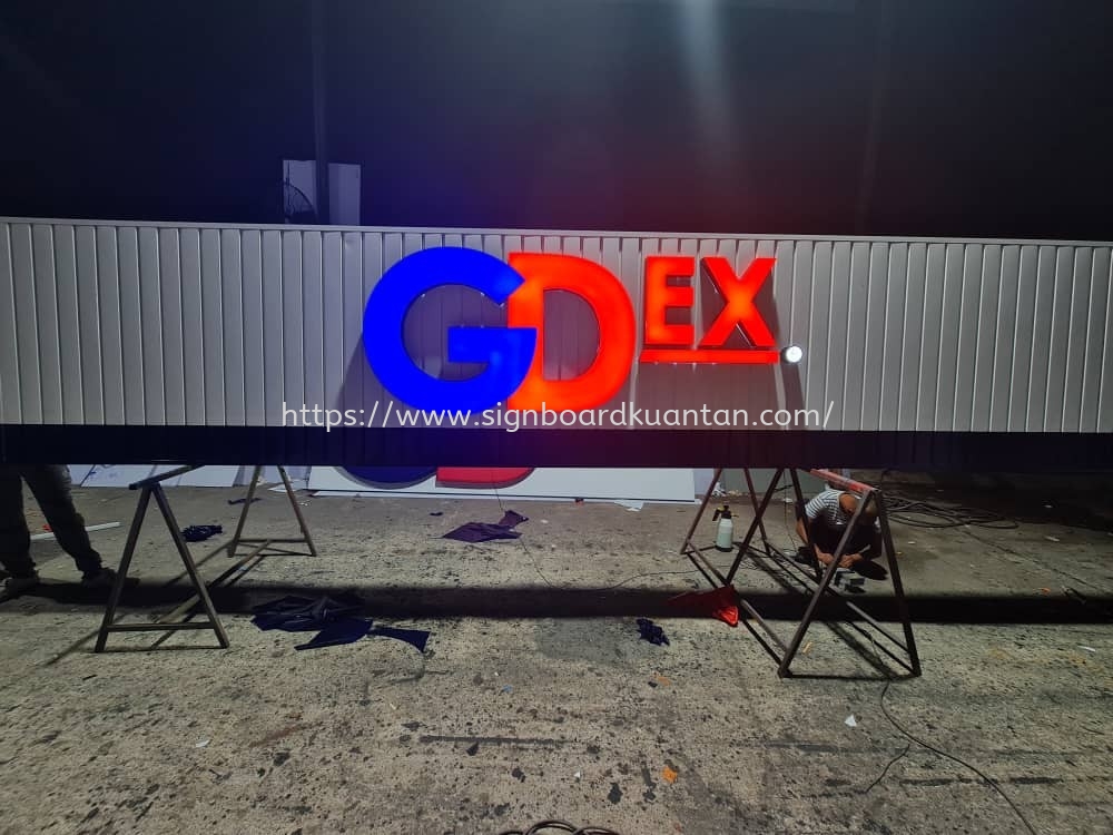 GDEX ALUMINIUM PANEL 3D BOX UP FRONTLIT- BACKLIT LETTERING SIGNAGE AT KUANTAN MALAYSIA