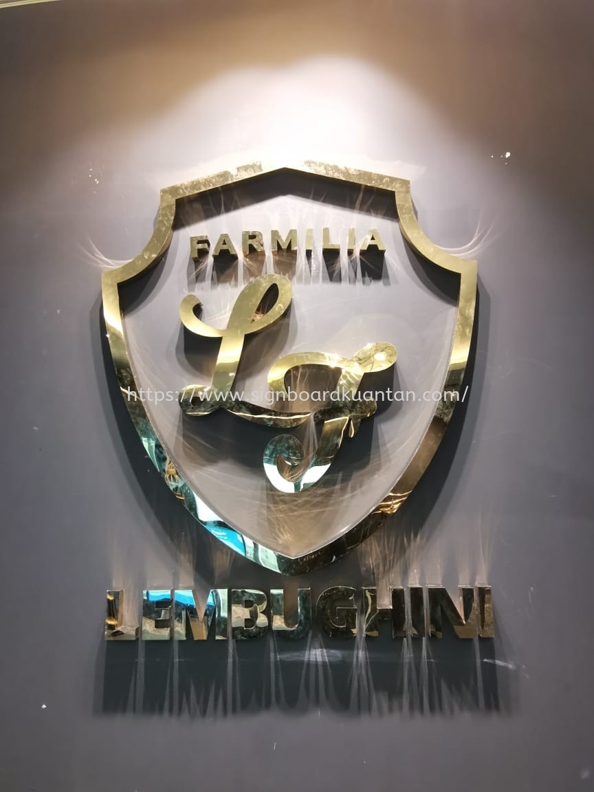 LEMBUGHINI INDOOR 3D BOX UP STAINLESS STEEL LETTERING WITHOUT LED AT JERANTUT TOWN PAHANG MALAYSIA