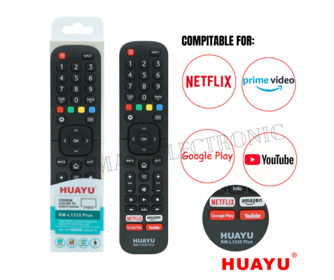 HUAYU TV REMOTE RM-L1335 REPLACEMENT REMOTE CONTROL FOR HISENSE TV LED / LCD 3D NEFLIX