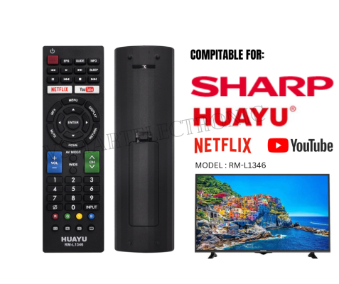 HUAYU TV REMOTE RM-L1346 REPLACEMENT REMOTE CONTROL FOR SHARP SMART TV 3D NEFLIX TV LED/LCD