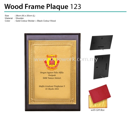 Wooden Frame Plaque 123