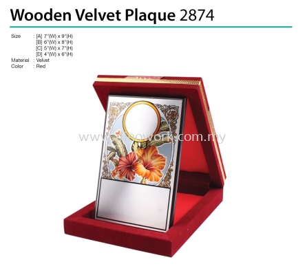 Wooden Velvet Plaque 2874