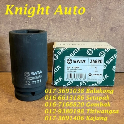 Sata 34620 3/4" Drive 6 Point Deep Impact Socket 32mm ID34560