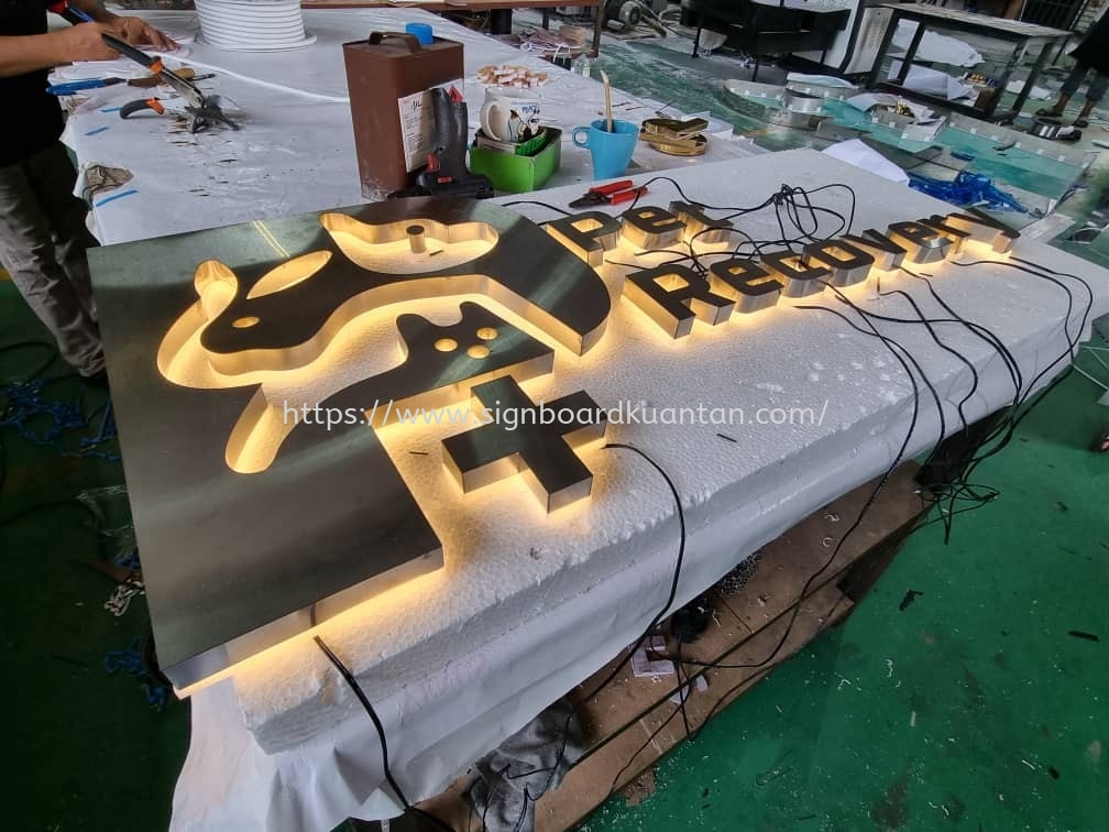 PET RECOBERY INDOOR 3D LED STAINLESS STEEL BACKLIT LETTERING AT GOHTONG JAYA BENTONG PAHANG MALAYSIA