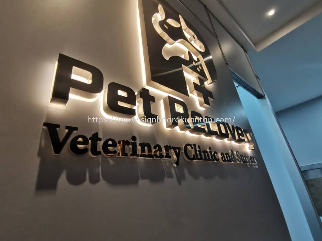 PET RECOBERY INDOOR 3D LED STAINLESS STEEL BACKLIT LETTERING AT GOHTONG JAYA BENTONG PAHANG MALAYSIA