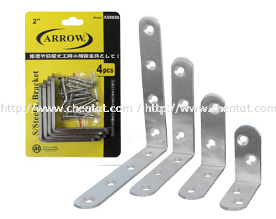 Stainless Steel L Bracket with Screw (4 pcs) Spirit Level & Box Bit Bracket ARROW