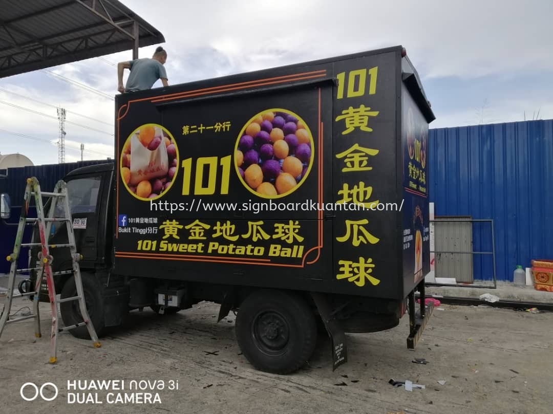 101 SWEET POTATO BALL 101黄金地瓜球 LORRY STICKER AT KUALA LIPIS PAHANG MALAYSIA