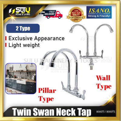 ISANO 8000TI / 8000TS 1/2" Twin Swan Neck Tap (Wall / Pillar Type)