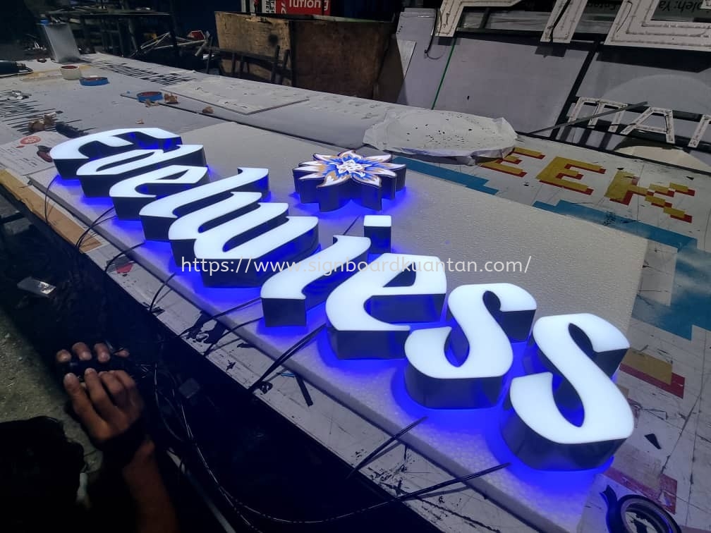 EDELWIESS OUTDOOR 3D LED FRONTLIT _ BACKLIT SIGNAGE AT RINGLET CAMERON HIGHLANDS PAHANG MALAYSIA