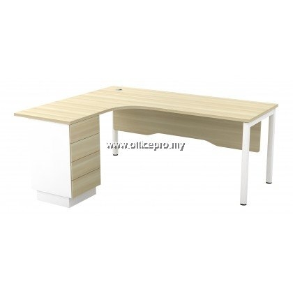 L-Shape Manager Table C/W Matrix U-Leg & Pedestal 4D｜Office Table | Executive Table | Manager Table Putra Perdana IPSWL/SML-4D 