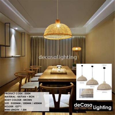 Rattan Single Pendant Light (DD04)