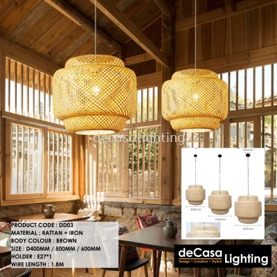 Rattan Single Pendant Light (DD03)