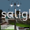 OUTDOOR POLE LIGHT (KJ-POLE8-BK-W5038-BK X2) Outdoor Garden Pole Light OUTDOOR LIGHT