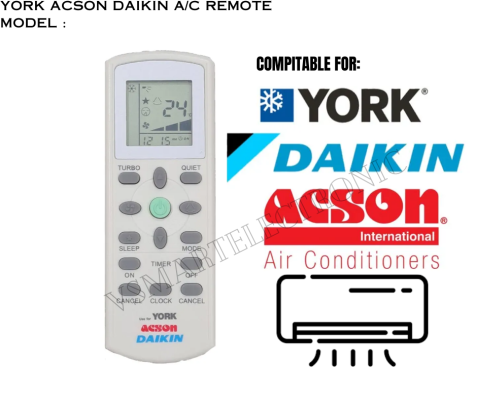 DAIKIN YORK ACSON AIRCOND CONDITIONER REMOTE CONTROL DGS01