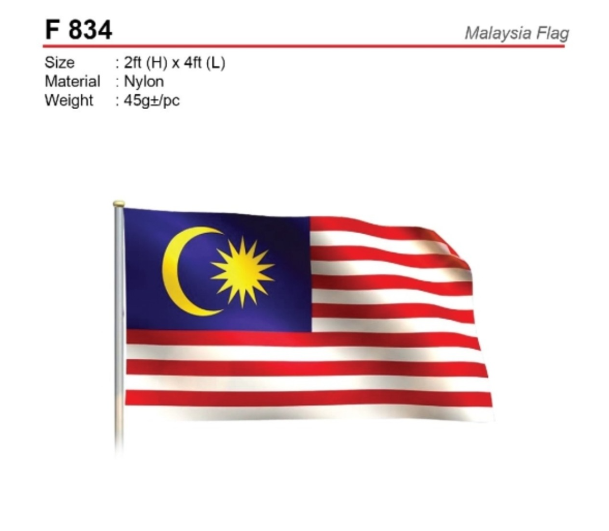 F 834 Malaysia Flag