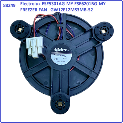 Code: 88249 Electrolux ESE5301AG-MY/ ESE6201BG-MY FREEZER FAN 12VDC GW12E12MS3MB-52 Refrigerator use