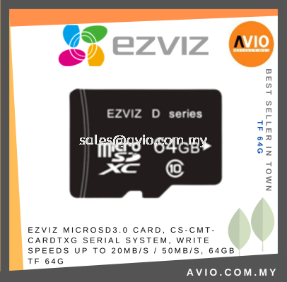 Ezviz MicroSD Micro SD 3.0 Card CS-CMT-CARDTxG Serial System Write Speeds up to 20MB/s / 50MB/s 64GB TF 64G