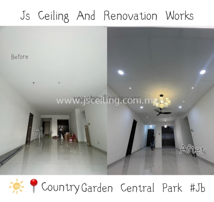 Cornice Ceiling #Central Park Johor#Jb #Living Hall #Plaster Ceiling #included Wiring #Led Downlight #Led strip #and in installation #Free On-site Measurement #Free on-site Quotations ..