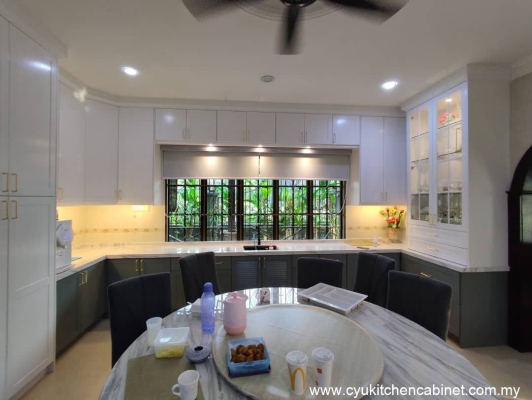 Kabinet Dapur Nyatoh Warna Putih & Gelap