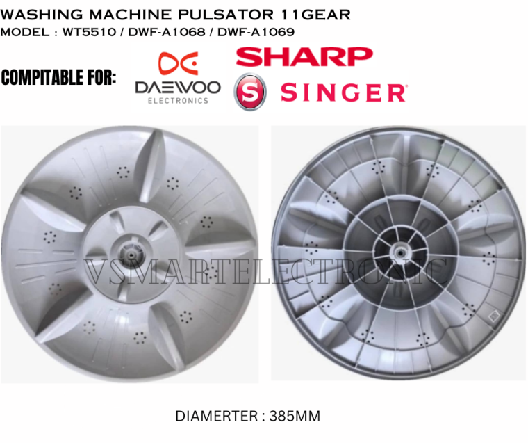 WT5510 / DWF-A1068 / DWF-A1069 SHARP DAEWOO SINGER WASHING MACHINE PULSATOR (38.5CM) 11GEAR SHARP & DAEOWOO & SINGER PULSATOR WASHING MACHINE