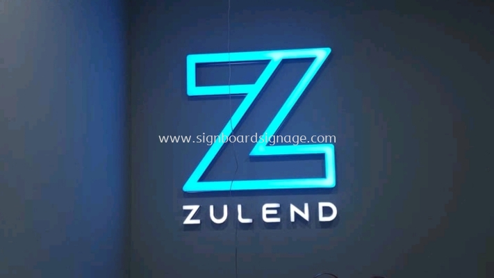 Indoor Signage # 3D Led frontlit # Aluminium Box Up Signage # Signboard counter Zulend # Reception Signboard # Signboard Reception With Led 