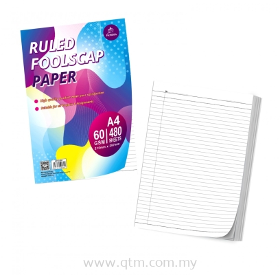 RULED FOOLSCAP PAPER 60GSM 480'S