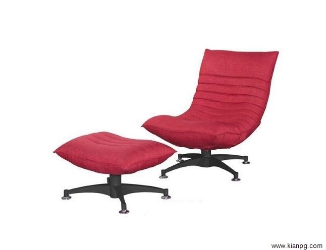 IRIS Recliner Relax-Chair With Pouf (Fabric) FG 6011-8 Red Relax Chair Furniture Choose Sample / Pattern Chart