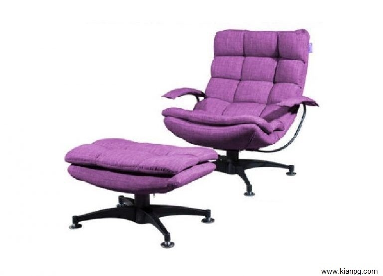 BUTTERFLY Recliner Arm Relax-Chair With Pouf (Fabric) FG 6011-10 Purple Relax Chair Furniture Choose Sample / Pattern Chart