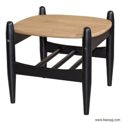 LARSEN End Table Natural Oak (Top)  Black (Leg)