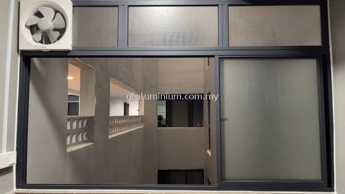 sliding windows 3 panels + Above fit glass @ Geo Bukit Rimau Apartment, Jalan Sungai Burung 32 /68, Shah Alam 