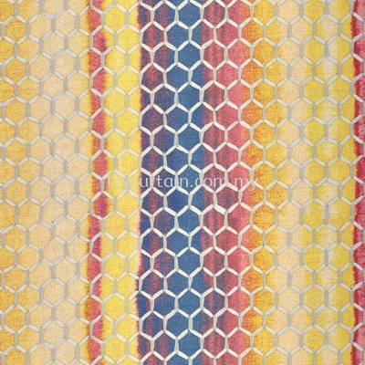 Floriana Honeymaze 04 Confetti Geometric Embroidery Curtain