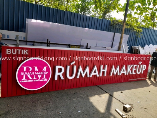 Rumah Makeup Aluminium Trim Base With 3D LED Frontlit Lettering And Logo Signage At Kuala Lumpur