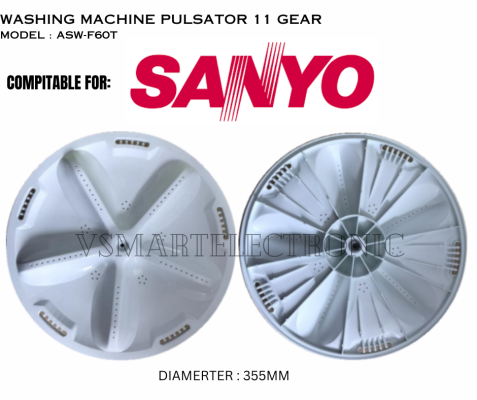 ASW-F60T SANYO WASHING MACHINE PULSATOR 35.5CM 11GEAR