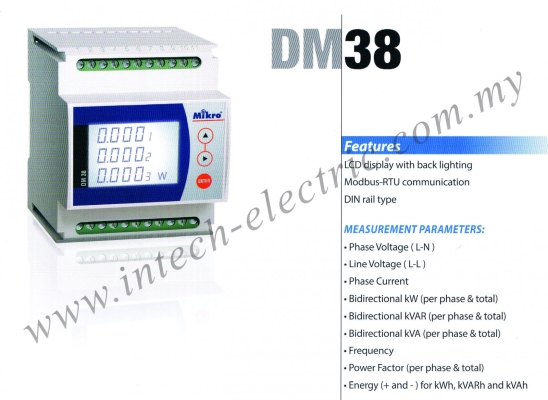 MIKRO DM38-240 DIGITAL METER 100~240VAC