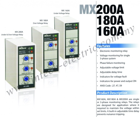 MIKRO MX200A-415 3-PHASE UNDER & OVER VOLTAGE MONITORING RELAY