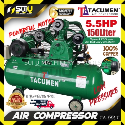 [COMPRESSOR ONLY] TACUMEN TA-55LT / TA55LT 150L 5.5HP 8Bar Air Compressor / Kompressor 790RPM (LOW PRESSURE)