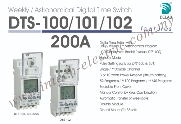 DTS100/101/102/200A  Astronomical Digital Time Switch