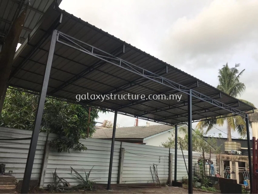 Before and After Job Done: To Fabrication, Supply and Install Factory Awning Metal Deck Paint - Telok Gong