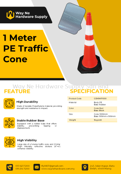 1 Meter PE Traffic Cone