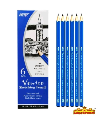 Astar Venice Sketching Pencil 2B-6B&8B 6 Piece