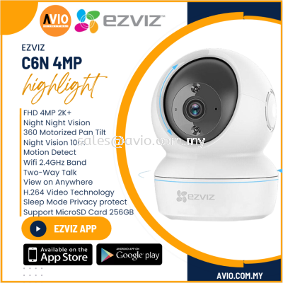 Ezviz 4MP 4 Megapixel Wi-Fi Wifi Wireless Indoor PT CCTV Camera Night Vision Smart Tracking Two Way Talk MicroSD C6N 4MP