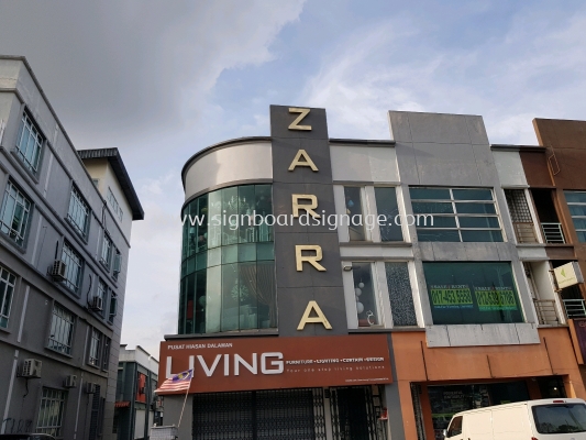 Signcraft # 3D Box Up Lettering# Emboss Lettering# Signboard Emboss# Stainless Steel Signage# Stainless Steel Box Up Logo# Aluminum Box Up Signboards # Signage Zara# Signboards KL # Stainless Steel Gold Box Up Lettering