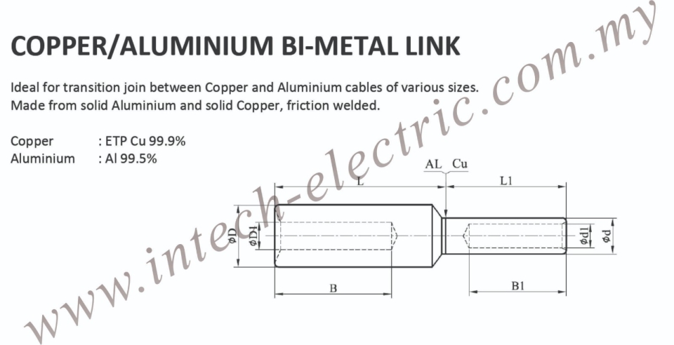 Copper Aluminium BI-Metal Link  Copper Aluminium Cable Link Cable Link