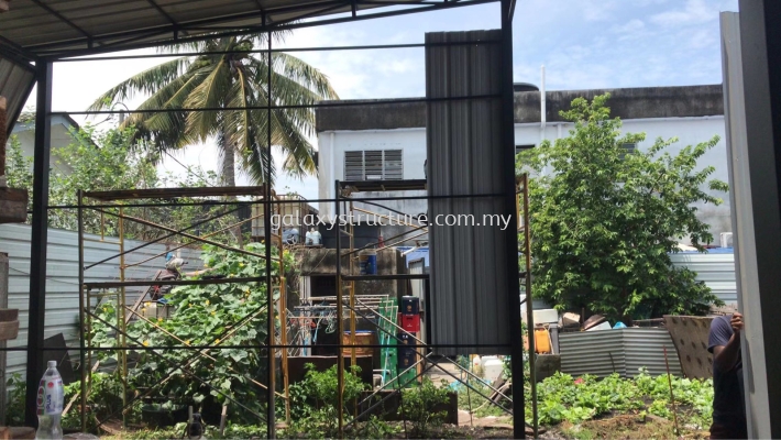 Before and After Job Done: To Fabrication, Supply and Install Factory Awning Metal Deck Paint - Telok Gong