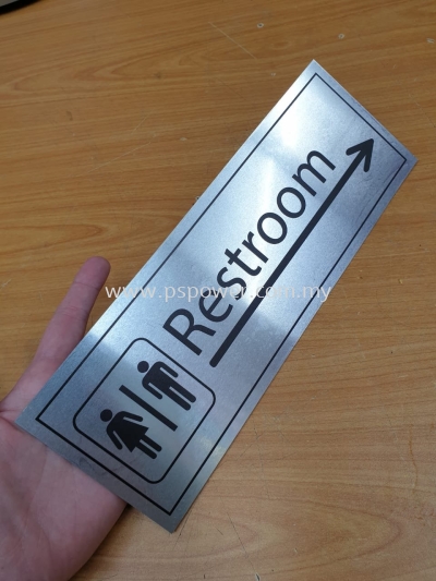 Aluminium direct print restroom signage