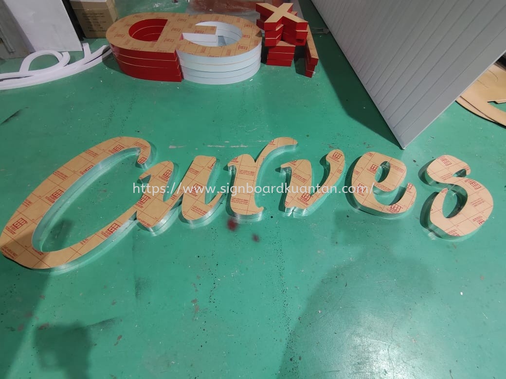 CURVES 3D BOX UP LETTERING AT MERAPOH LIPIS PAHANG MALAYSIA