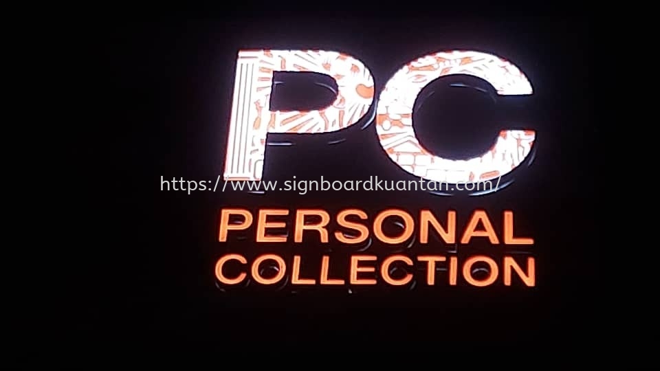 PC PERSONAL COLLECTION ALUMINIUM BIG 3D BOX UP LETTERING SIGNAGE AT KUANTAN PAHANG MALAYSIA